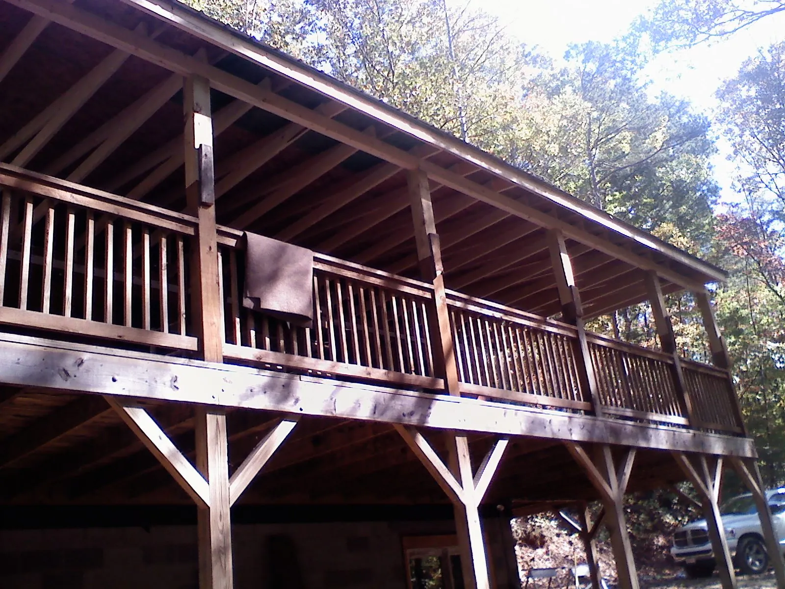 Timber framing under a new elevated porch and deck — Roof Leak Repair in Fuquay Varina by Roofing Brothers